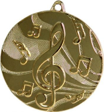 Медаль №103 (Музыка, диаметр 50 мм, металл, цвет золото. Место для вставок: обратная сторона диаметр 45 мм)