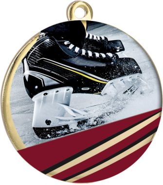 Медаль №2401 (Хоккей, диаметр 70 мм, металл, цвет золото)