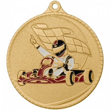 Медаль №3629 (Картинг, диаметр 55 мм, металл, цвет золото)