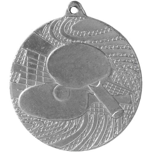 Медаль №130 (Настольный теннис, диаметр 50 мм, металл, цвет серебро. Место для вставок: обратная сторона диаметр 46 мм)