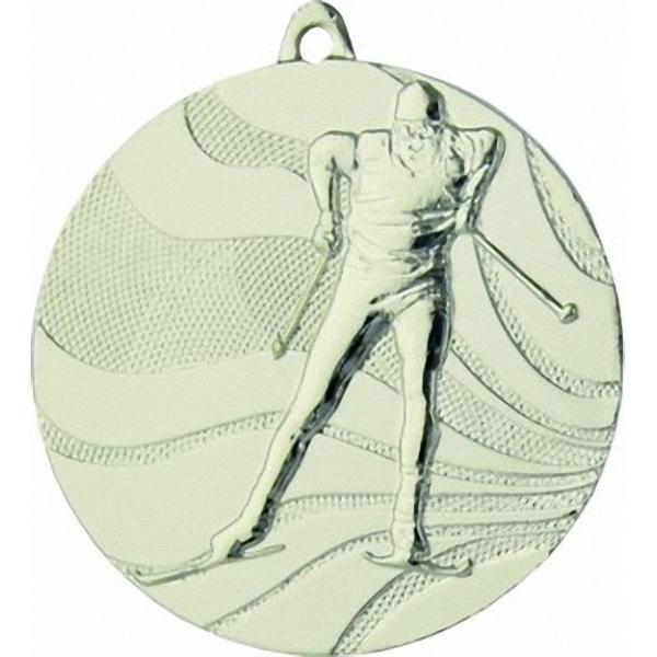 Медаль №127 (Лыжный спорт, диаметр 50 мм, металл, цвет серебро. Место для вставок: обратная сторона диаметр 45 мм)