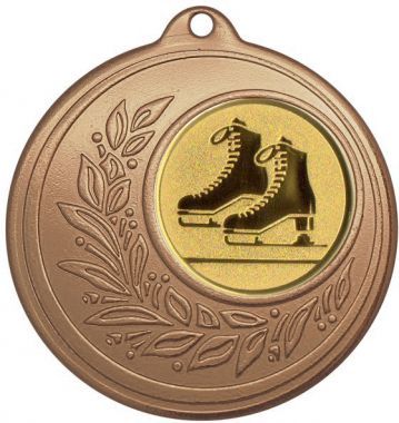 Медаль №2314 (Фигурное катание, диаметр 50 мм, металл, цвет бронза. Место для вставок: лицевая диаметр 25 мм, обратная сторона диаметр 47 мм)