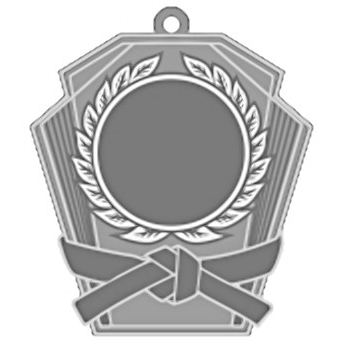 Медаль №2467 (Кимоно, размер 50x53 мм, металл, цвет серебро. Место для вставок: лицевая диаметр 25 мм, обратная сторона размер по шаблону)