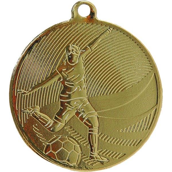 Медаль №112 (Футбол, диаметр 50 мм, металл, цвет золото. Место для вставок: обратная сторона диаметр 46 мм)