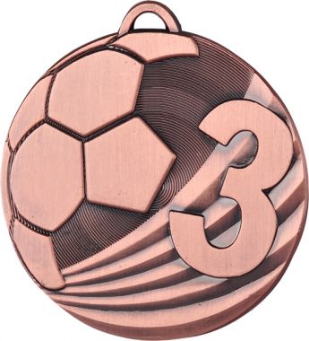Медаль №128 (Футбол, диаметр 50 мм, металл, цвет бронза. Место для вставок: обратная сторона диаметр 46 мм)