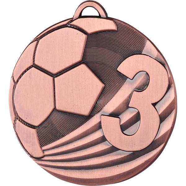 Медаль №128 (Футбол, диаметр 50 мм, металл, цвет бронза. Место для вставок: обратная сторона диаметр 46 мм)