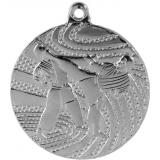 Медаль №134 (Каратэ, диаметр 40 мм, металл, цвет серебро. Место для вставок: обратная сторона диаметр 36 мм)