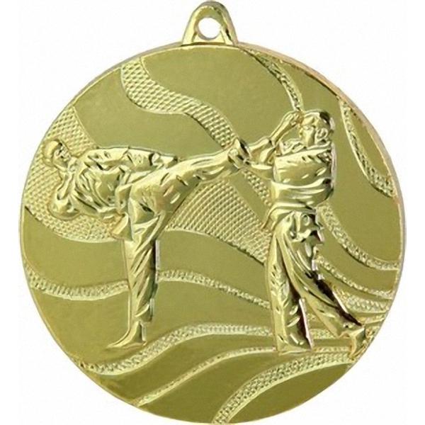 Медаль №100 (Каратэ, диаметр 50 мм, металл, цвет золото. Место для вставок: обратная сторона диаметр 45 мм)