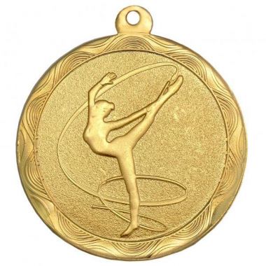 Медаль №1219 (Гимнастика, диаметр 50 мм, металл, цвет золото. Место для вставок: обратная сторона диаметр 45 мм)