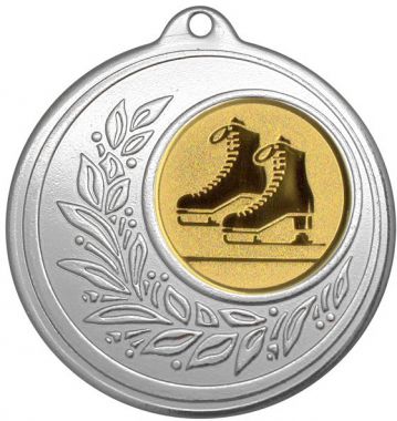 Медаль №2314 (Фигурное катание, диаметр 50 мм, металл, цвет серебро. Место для вставок: лицевая диаметр 25 мм, обратная сторона диаметр 47 мм)