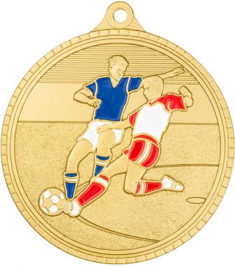 Медаль №1840 (Футбол, диаметр 55 мм, металл, цвет золото. Место для вставок: обратная сторона диаметр 40 мм)