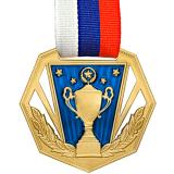 Медаль MZP 369-60/GBU с лентой (D-60 мм, s-2 мм)  латунь