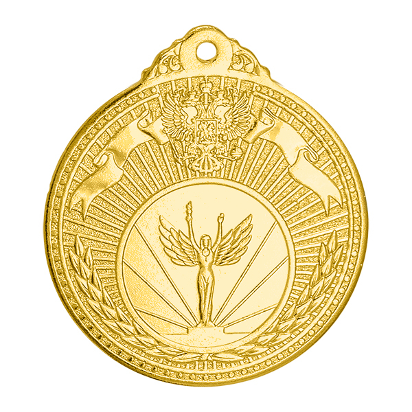 Медаль №2246 (Диаметр 50 мм, металл, цвет золото. Место для вставок: обратная сторона диаметр 45 мм)