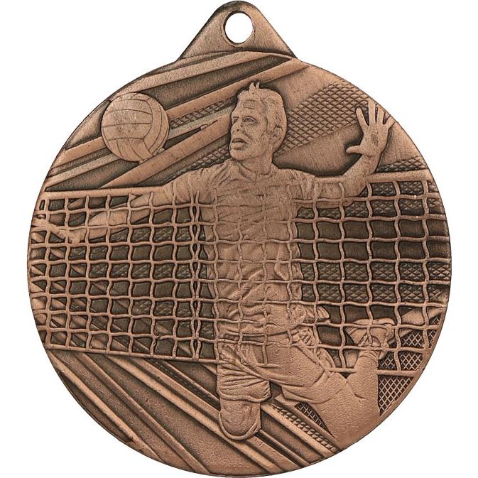 Медаль №946 (Волейбол, диаметр 50 мм, металл, цвет бронза. Место для вставок: обратная сторона диаметр 45 мм)