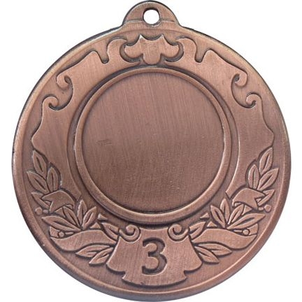 Медаль №180 (3 место, диаметр 50 мм, металл, цвет бронза. Место для вставок: лицевая диаметр 25 мм, обратная сторона диаметр 45 мм)