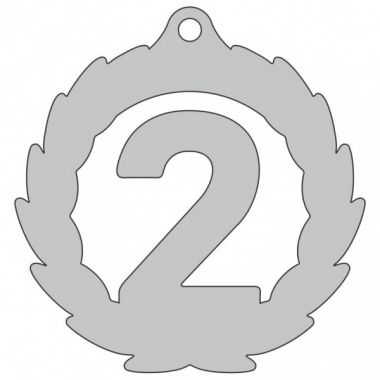 Медаль №3576 (2 место, диаметр 60 мм, металл, цвет серебро)
