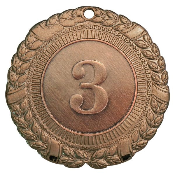 Медаль №302 (3 место, диаметр 45 мм, металл, цвет бронза. Место для вставок: обратная сторона диаметр 36 мм)