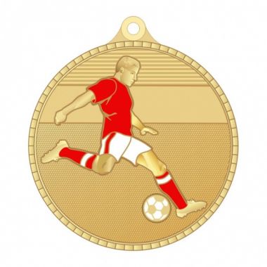 Медаль №3601 (Футбол, диаметр 55 мм, металл, цвет золото. Место для вставок: обратная сторона диаметр 40 мм)