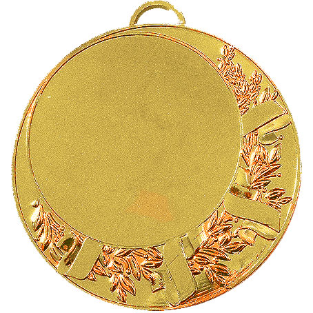 Медаль №205 (Диаметр 70 мм, металл, цвет золото. Место для вставок: лицевая диаметр 50 мм, обратная сторона диаметр 65 мм)