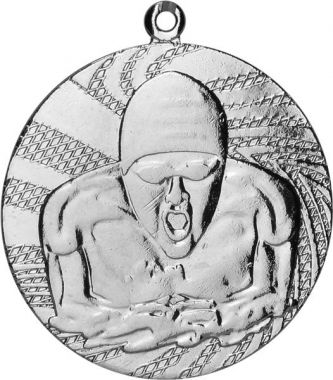 Медаль №104 (Плавание, диаметр 40 мм, металл, цвет серебро. Место для вставок: обратная сторона диаметр 35 мм)