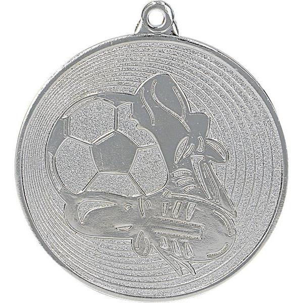 Медаль №170 (Футбол, диаметр 50 мм, металл, цвет серебро. Место для вставок: лицевая диаметр 25 мм, обратная сторона диаметр 45 мм)