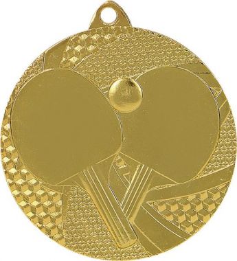 Медаль №172 (Настольный теннис, диаметр 50 мм, металл, цвет золото. Место для вставок: обратная сторона диаметр 45 мм)