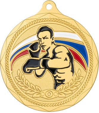 Медаль №2407 (Бокс, диаметр 50 мм, металл, цвет золото. Место для вставок: обратная сторона диаметр 45 мм)
