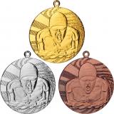 Комплект из трёх медалей №104 (Плавание, диаметр 40 мм, металл. Место для вставок: обратная сторона диаметр 36 мм)
