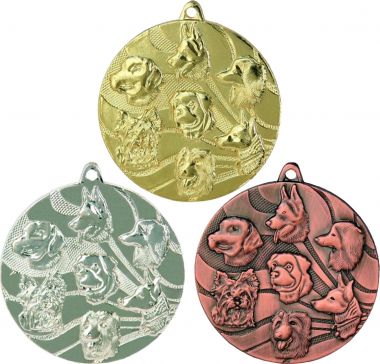 Комплект из трёх медалей №107 (Животноводство, диаметр 50 мм, металл. Место для вставок: обратная сторона диаметр 46 мм)