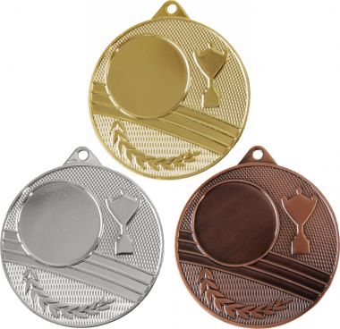 Комплект из трёх медалей №1187 (Диаметр 50 мм, металл. Место для вставок: лицевая диаметр 25 мм, обратная сторона диаметр 46 мм)