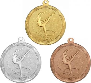 Комплект из трёх медалей №1219 (Гимнастика, диаметр 50 мм, металл. Место для вставок: обратная сторона диаметр 45 мм)