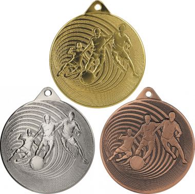 Комплект из трёх медалей №1233 (Футбол, диаметр 70 мм, металл. Место для вставок: обратная сторона диаметр 65 мм)