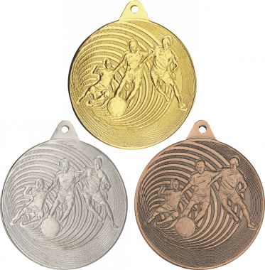 Комплект из трёх медалей №1235 (Футбол, диаметр 50 мм, металл. Место для вставок: обратная сторона диаметр 45 мм)