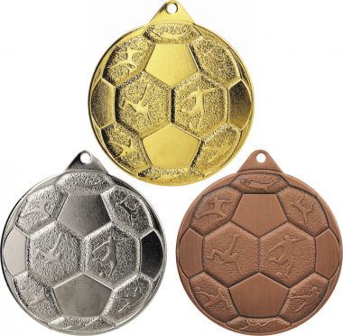 Комплект из трёх медалей №1237 (Футбол, диаметр 50 мм, металл. Место для вставок: обратная сторона диаметр 45 мм)