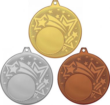 Комплект из трёх медалей №1274 (Звезда, диаметр 45 мм, металл. Место для вставок: лицевая диаметр 25 мм, обратная сторона диаметр 40 мм)