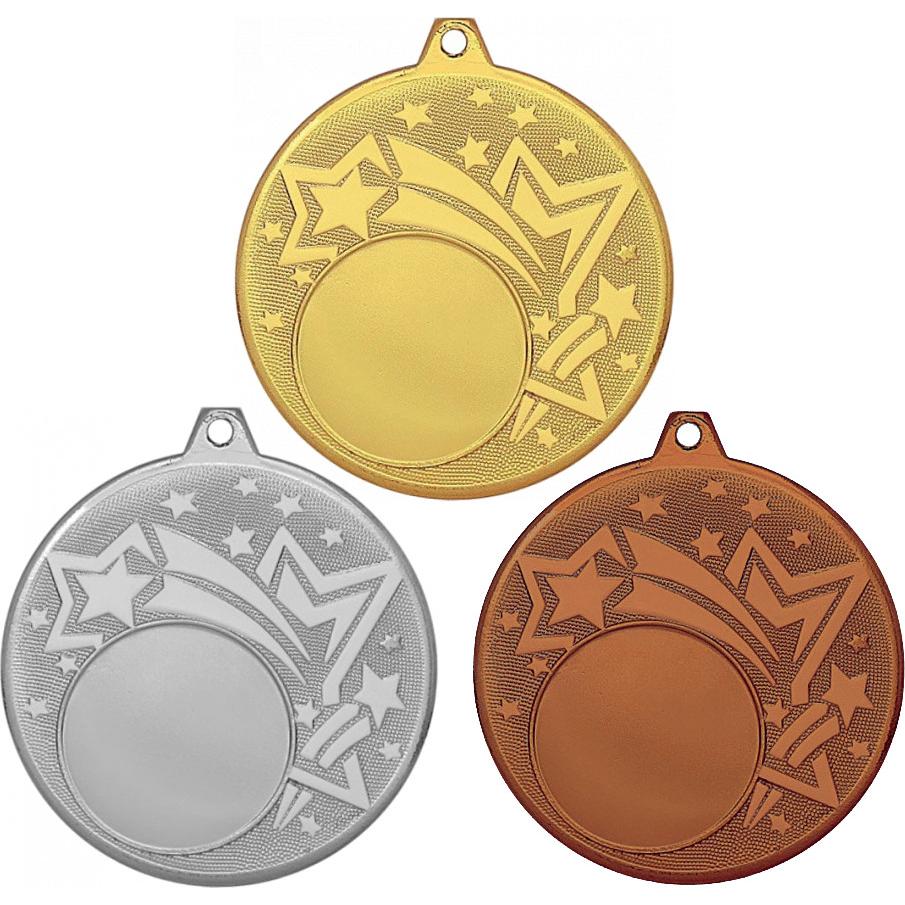 Комплект из трёх медалей №1274 (Звезда, диаметр 45 мм, металл. Место для вставок: лицевая диаметр 25 мм, обратная сторона диаметр 40 мм)