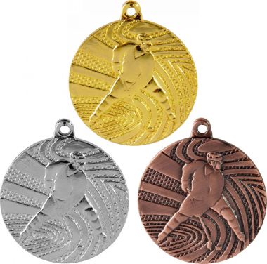 Комплект из трёх медалей №135 (Хоккей, диаметр 40 мм, металл. Место для вставок: обратная сторона диаметр 36 мм)