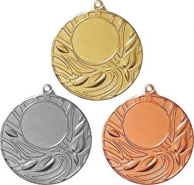 Комплект из трёх медалей №150 (Диаметр 50 мм, металл. Место для вставок: лицевая диаметр 25 мм, обратная сторона диаметр 47 мм)