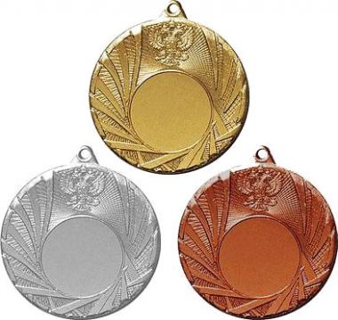 Комплект из трёх медалей №154 (Диаметр 50 мм, металл. Место для вставок: лицевая диаметр 25 мм, обратная сторона размер по шаблону)