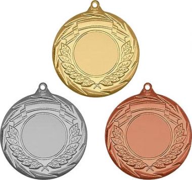 Комплект из трёх медалей №155 (Диаметр 50 мм, металл. Место для вставок: лицевая диаметр 25 мм, обратная сторона размер по шаблону)