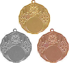 Комплект из трёх медалей №162 (Диаметр 50 мм, металл. Место для вставок: лицевая диаметр 25 мм, обратная сторона диаметр 47 мм)