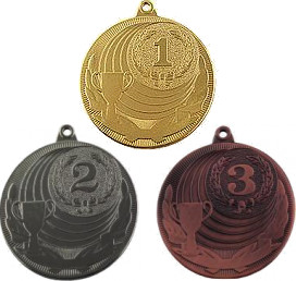 Комплект из трёх медалей №163 (1, 2, 3 место, диаметр 50 мм, металл. Место для вставок: обратная сторона диаметр 47 мм)