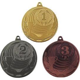 Комплект из трёх медалей №163 (1, 2, 3 место, диаметр 50 мм, металл. Место для вставок: обратная сторона диаметр 47 мм)