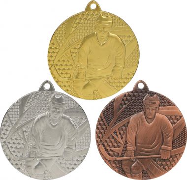 Комплект из трёх медалей №171 (Хоккей, диаметр 50 мм, металл. Место для вставок: обратная сторона диаметр 45 мм)