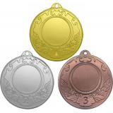 Комплект из трёх медалей №180 (1, 2, 3 место, диаметр 50 мм, металл. Место для вставок: лицевая диаметр 25 мм, обратная сторона диаметр 45 мм)