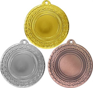 Комплект из трёх медалей №183 (Диаметр 50 мм, металл. Место для вставок: лицевая диаметр 25 мм, обратная сторона диаметр 45 мм)