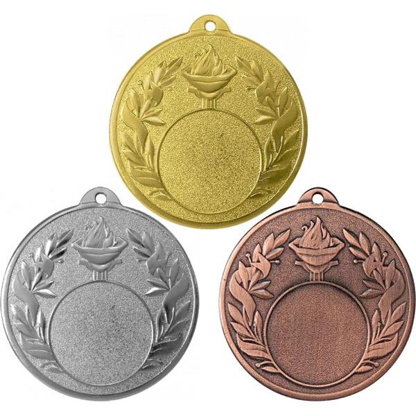 Комплект из трёх медалей №186 (Диаметр 50 мм, металл. Место для вставок: лицевая диаметр 25 мм, обратная сторона диаметр 45 мм)