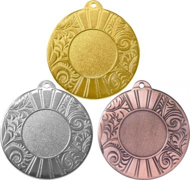 Комплект из трёх медалей №187 (Диаметр 50 мм, металл. Место для вставок: лицевая диаметр 25 мм, обратная сторона диаметр 45 мм)