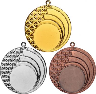 Комплект из трёх медалей №19 (Диаметр 45 мм, металл. Место для вставок: лицевая диаметр 25 мм, обратная сторона диаметр 41 мм)