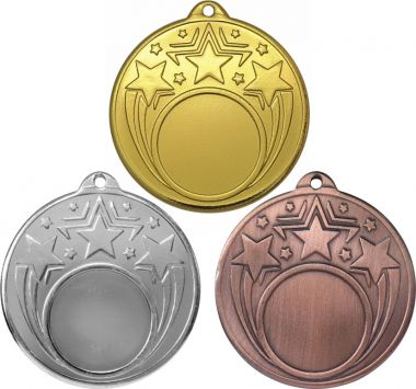Комплект из трёх медалей №190 (Диаметр 50 мм, металл. Место для вставок: лицевая диаметр 25 мм, обратная сторона диаметр 45 мм)
